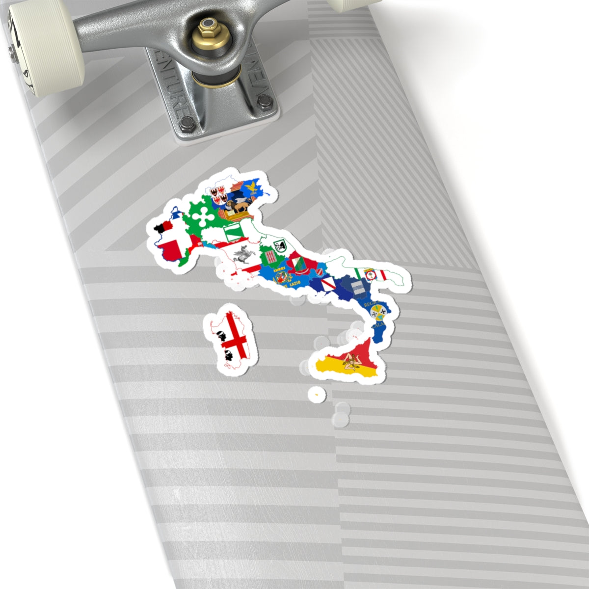 Flag map of Regions of Italy (Italy) STICKER Vinyl Kiss-Cut Decal
