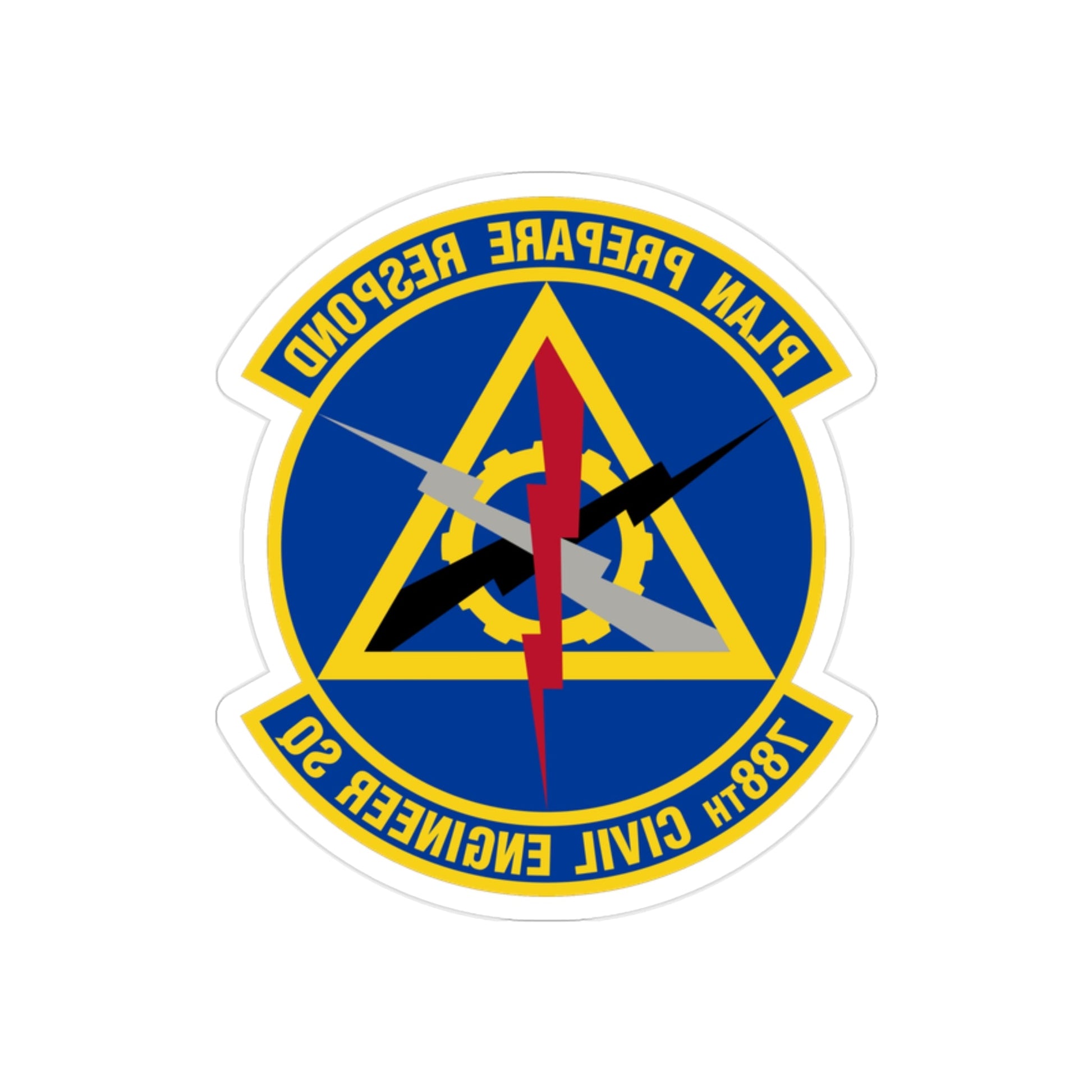 788 Civil Engineer Squadron AFMC (U.S. Air Force) REVERSE PRINT Transparent STICKER-2" × 2"-The Sticker Space