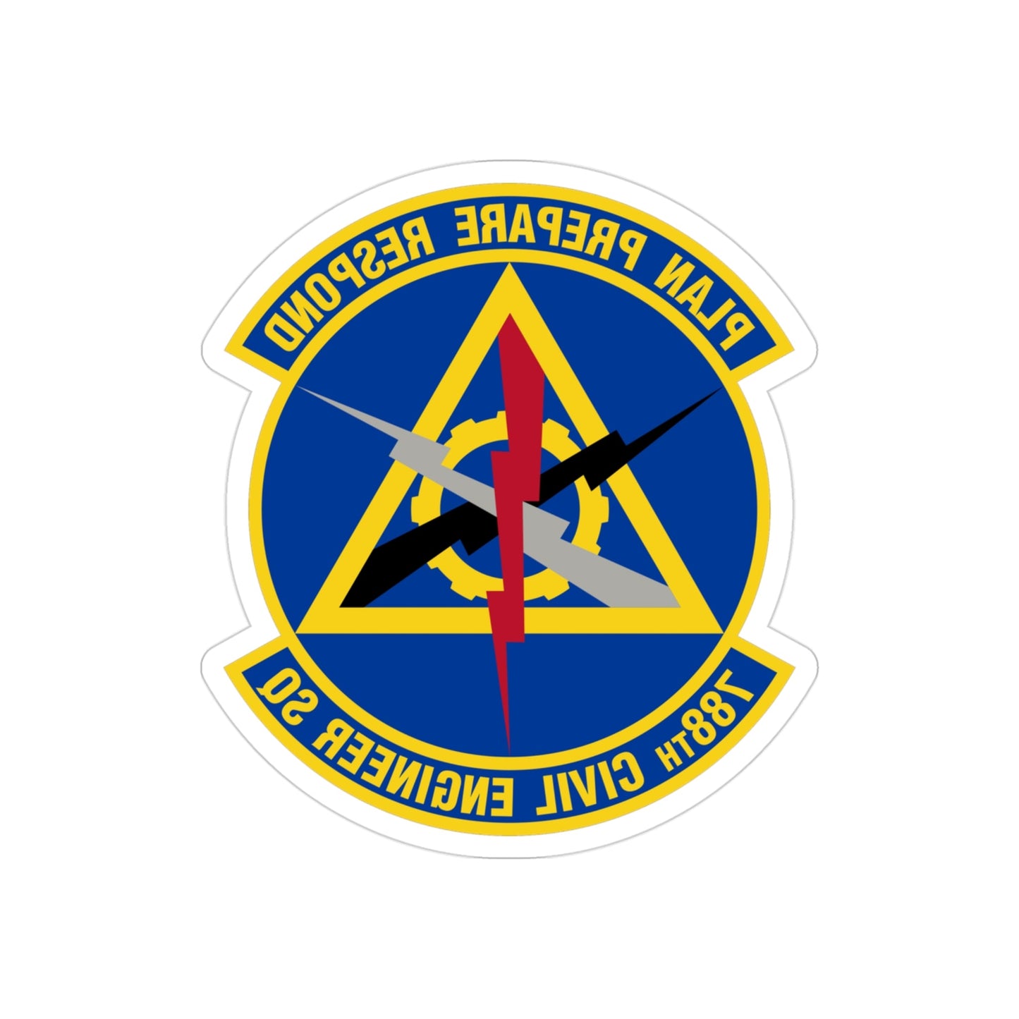 788 Civil Engineer Squadron AFMC (U.S. Air Force) REVERSE PRINT Transparent STICKER-3" × 3"-The Sticker Space