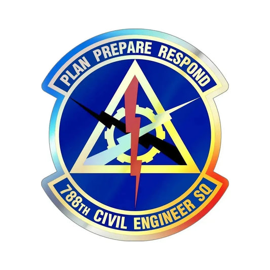 788 Civil Engineer Squadron AFMC (U.S. Air Force) Holographic STICKER Die-Cut Vinyl Decal 5 Inch Holographic - The Sticker Space