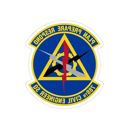 788 Civil Engineer Squadron AFMC (U.S. Air Force) REVERSE PRINT Transparent Die-Cut STICKER 5 Inch Die-Cut Transparent - The Sticker Space