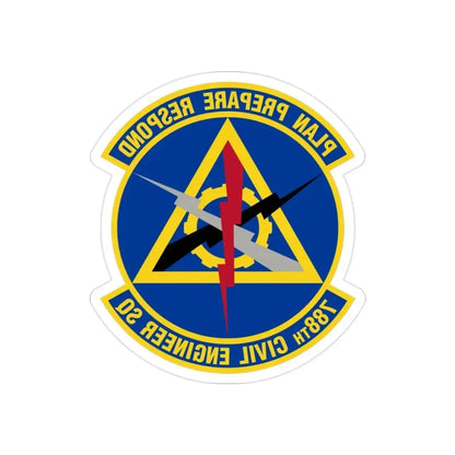 788 Civil Engineer Squadron AFMC (U.S. Air Force) REVERSE PRINT Transparent Die-Cut STICKER - The Sticker Space