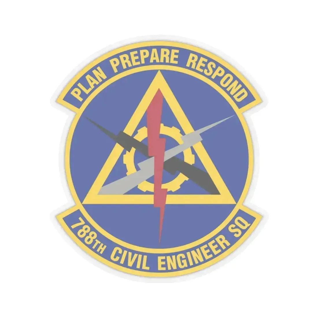 788 Civil Engineer Squadron AFMC (U.S. Air Force) STICKER Vinyl Kiss-Cut Decal 3 Inch Transparent - The Sticker Space