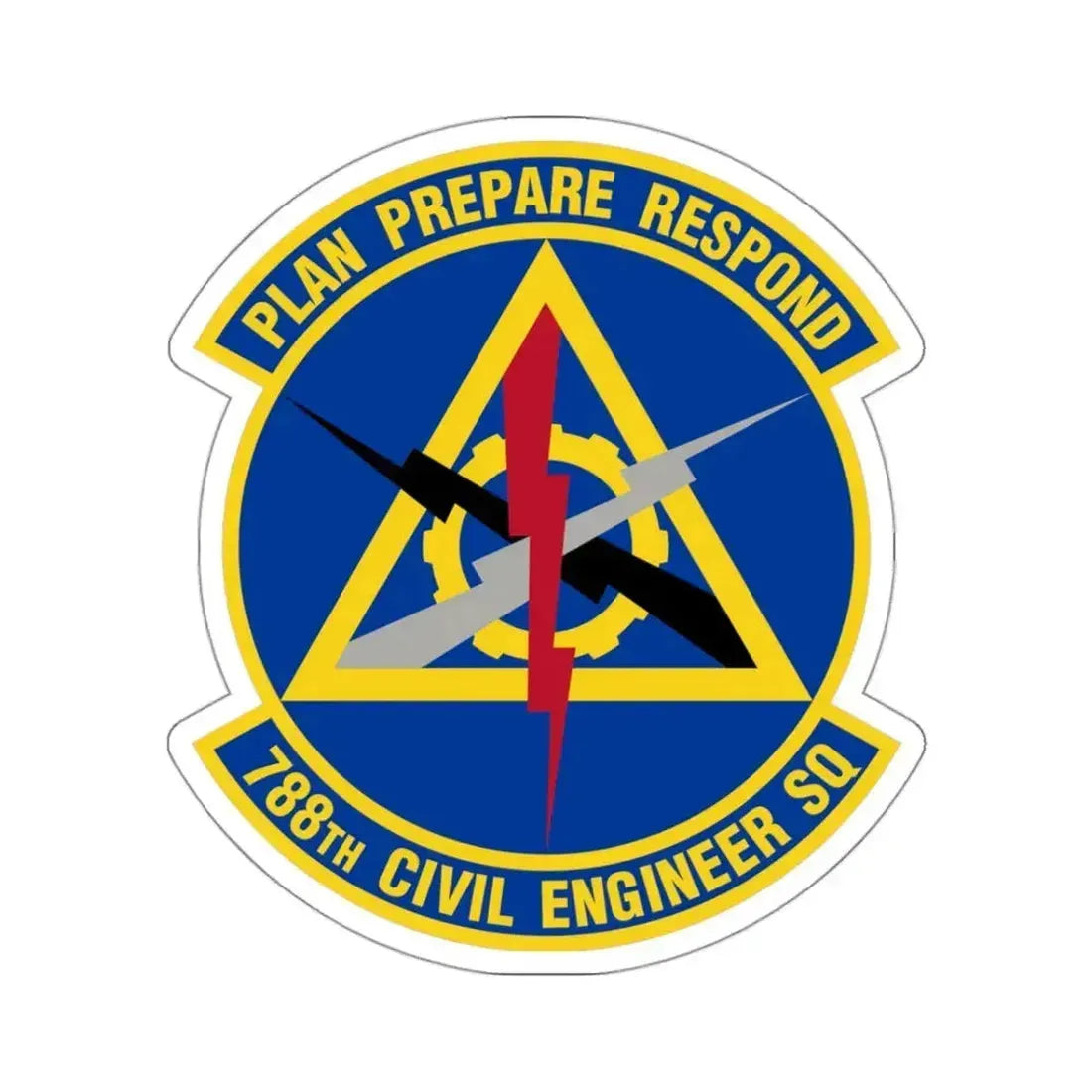 788 Civil Engineer Squadron AFMC (U.S. Air Force) STICKER Vinyl Kiss-Cut Decal 3 Inch White - The Sticker Space