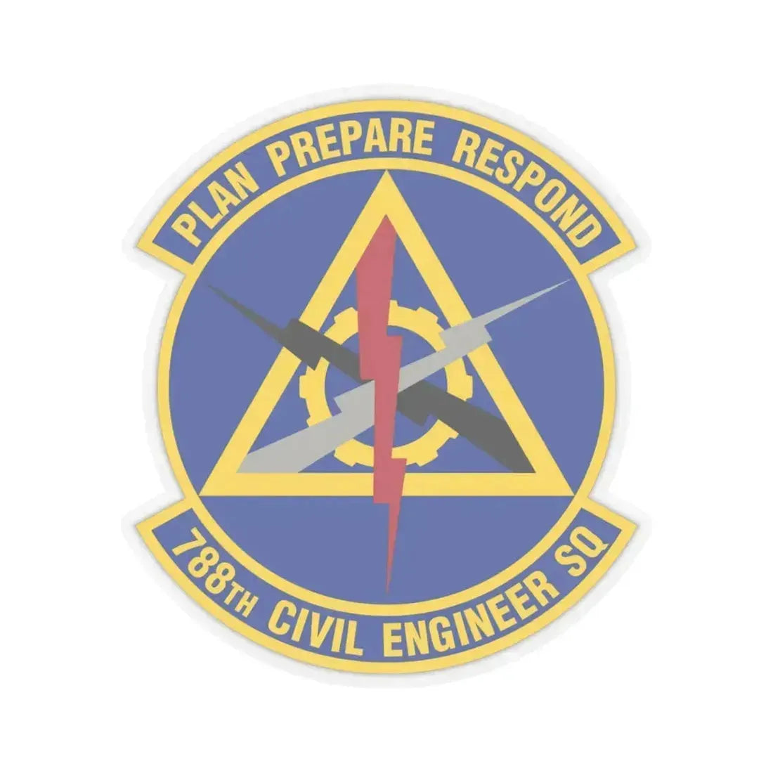 788 Civil Engineer Squadron AFMC (U.S. Air Force) STICKER Vinyl Kiss-Cut Decal 4 Inch Transparent - The Sticker Space