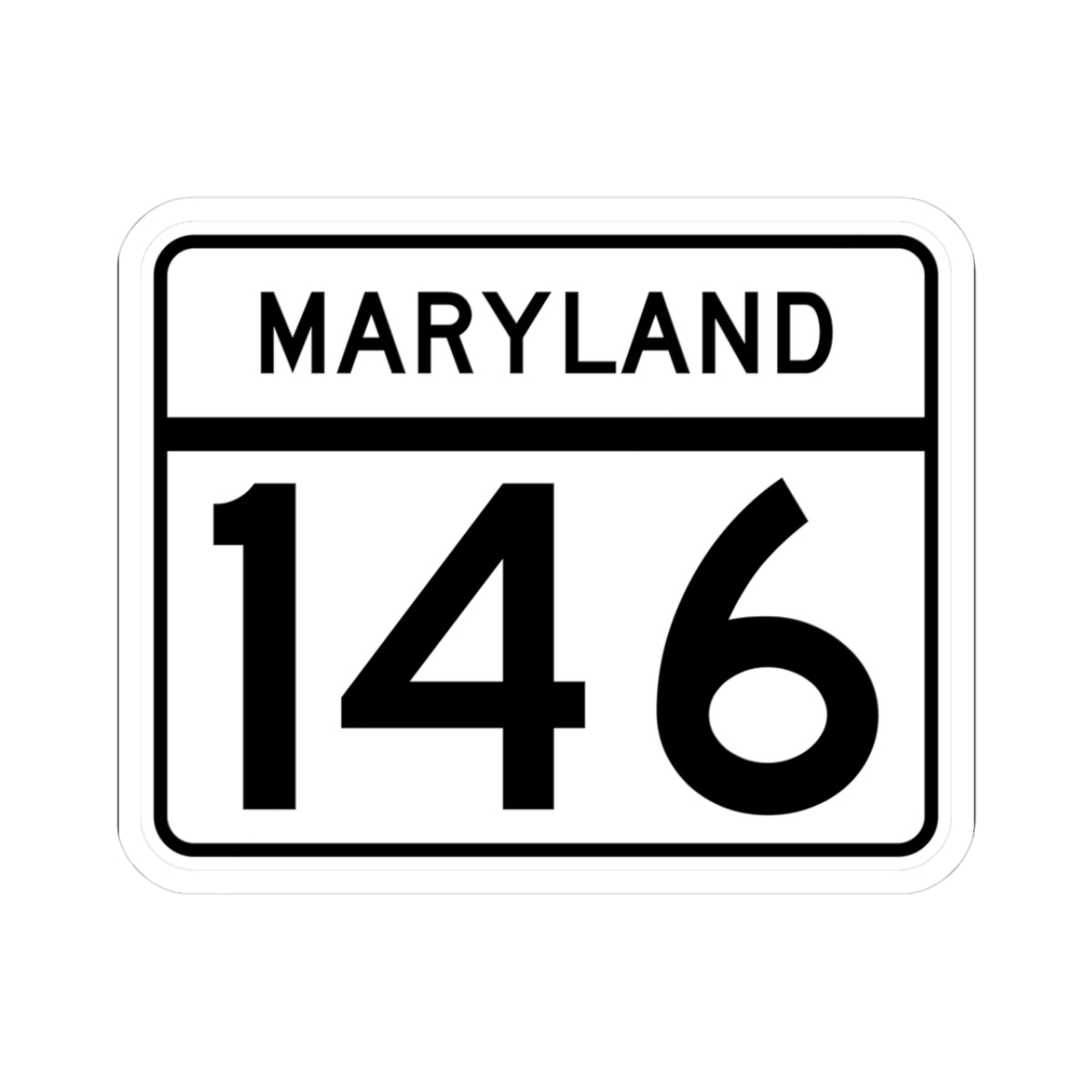 MD Route 146 (Maryland) (Road Sign) STICKER Vinyl Kiss-Cut Decal