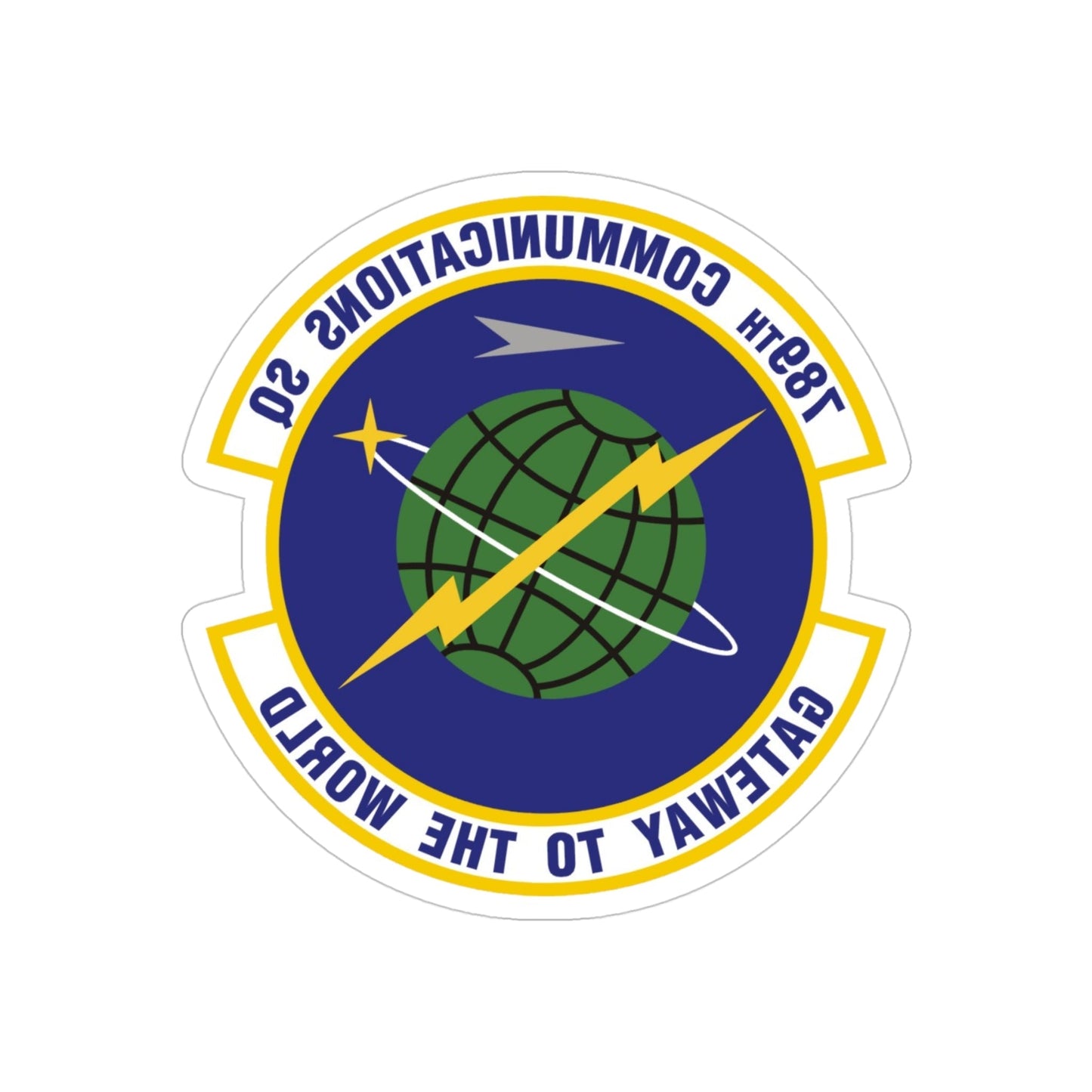 789th Communications Squadron (U.S. Air Force) REVERSE PRINT Transparent STICKER-4 Inch-The Sticker Space