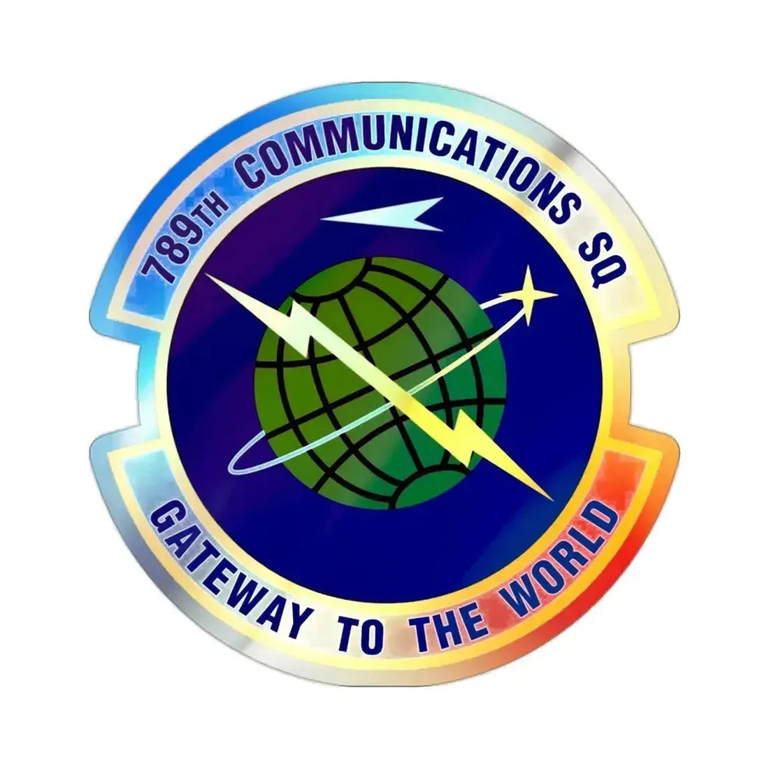 789th Communications Squadron (U.S. Air Force) Holographic STICKER Die-Cut Vinyl Decal 2 Inch Holographic - The Sticker Space