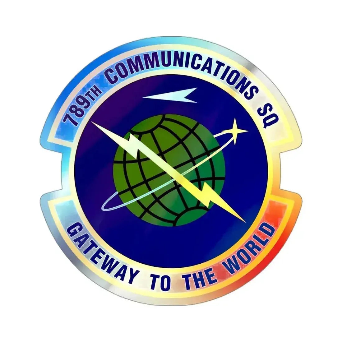 789th Communications Squadron (U.S. Air Force) Holographic STICKER Die-Cut Vinyl Decal 3 Inch Holographic - The Sticker Space