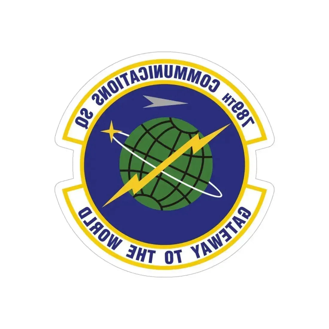 789th Communications Squadron (U.S. Air Force) REVERSE PRINT Transparent Die-Cut STICKER 6 Inch Die-Cut Transparent - The Sticker Space