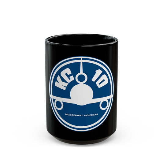 78th ARS with KC 10 blue image (U.S. Air Force) Black Coffee Mug-15oz-The Sticker Space