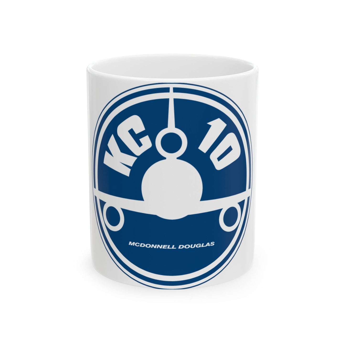 78th ARS with KC 10 blue image (U.S. Air Force) White Coffee Mug-11oz-The Sticker Space