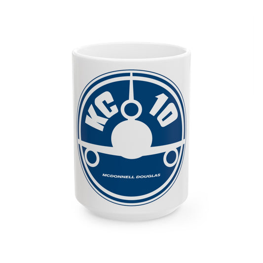 78th ARS with KC 10 blue image (U.S. Air Force) White Coffee Mug-15oz-The Sticker Space