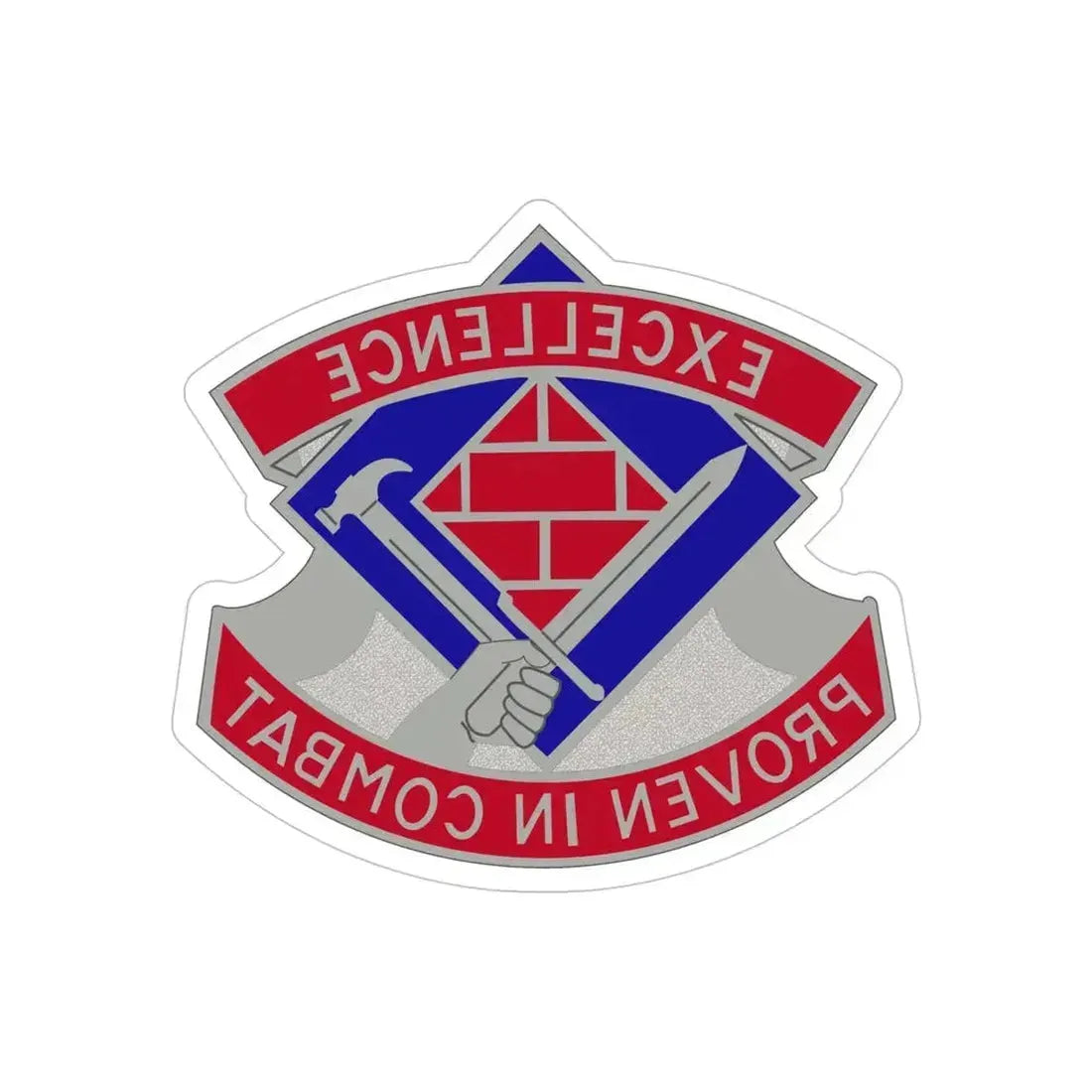 79 Engineer Group (U.S. Army) REVERSE PRINT Transparent Die-Cut STICKER 5 Inch Die-Cut Transparent - The Sticker Space