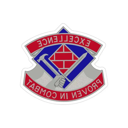 79 Engineer Group (U.S. Army) REVERSE PRINT Transparent Die-Cut STICKER 5 Inch Die-Cut Transparent - The Sticker Space