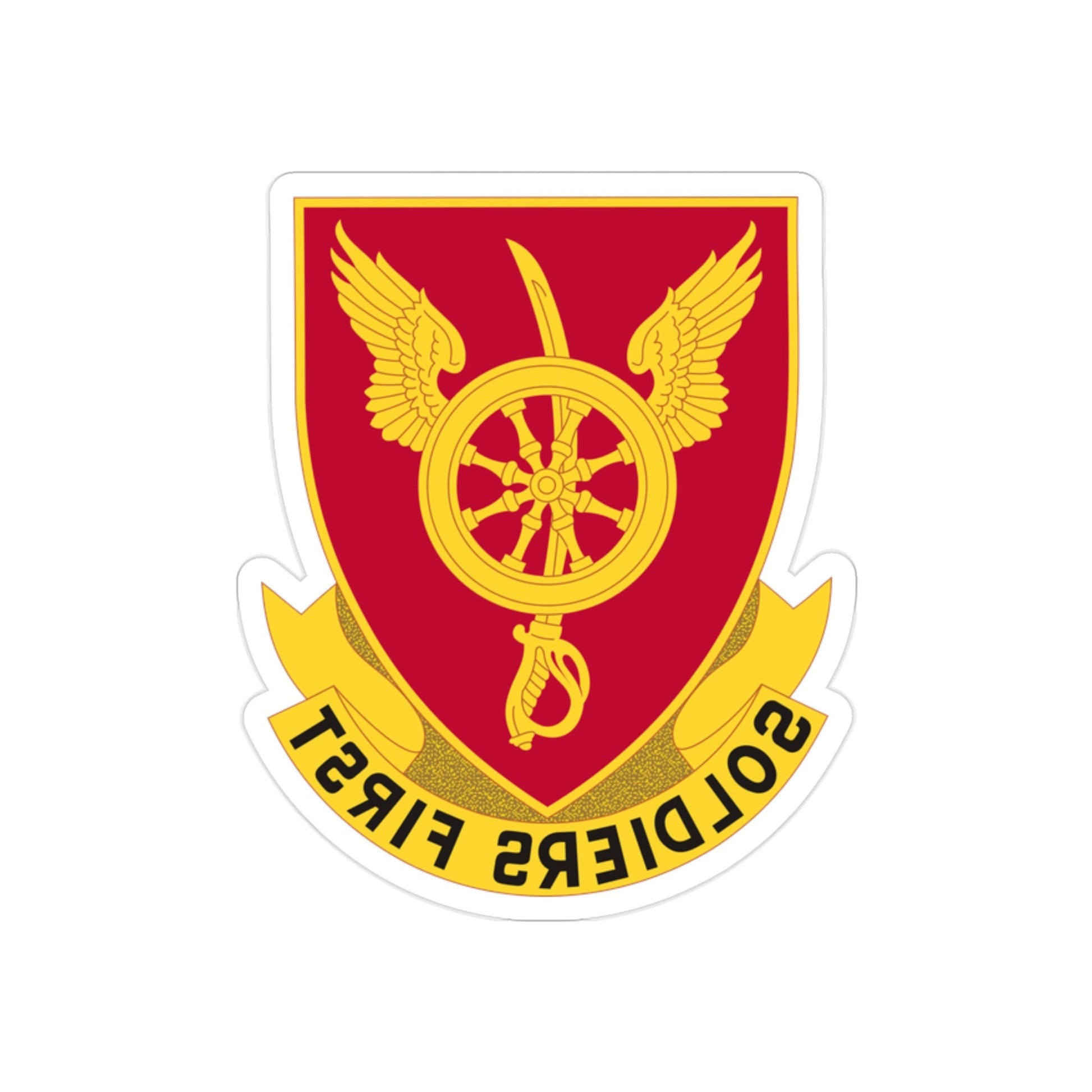 79 Ordnance Battalion Obsolete Insignia (U.S. Army) REVERSE PRINT Transparent STICKER-2" × 2"-The Sticker Space