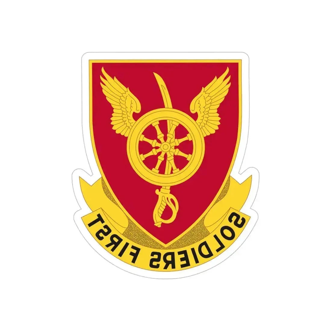 79 Ordnance Battalion Obsolete Insignia (U.S. Army) REVERSE PRINT Transparent Die-Cut STICKER 5 Inch Die-Cut Transparent - The Sticker Space