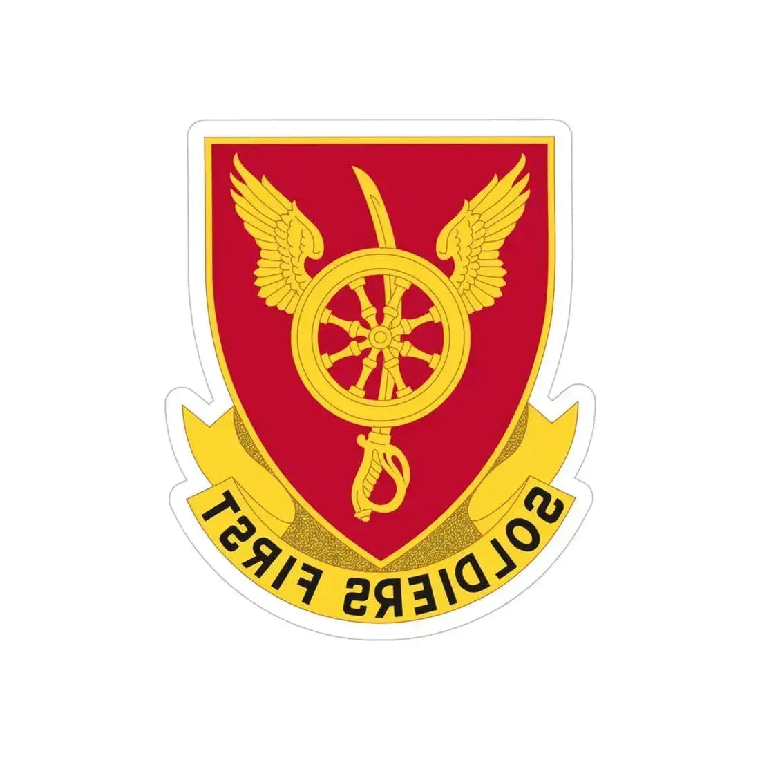 79 Ordnance Battalion Obsolete Insignia (U.S. Army) REVERSE PRINT Transparent Die-Cut STICKER 6 Inch Die-Cut Transparent - The Sticker Space