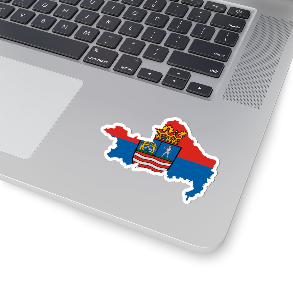 Flag-map of Gyor-Moson-Sopron County (Hungary) STICKER Vinyl Kiss-Cut Decal