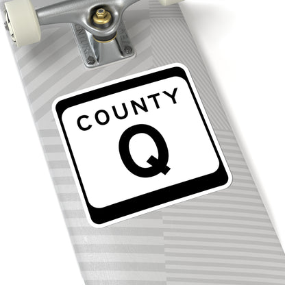 WIS County Q (Wisconsin) (Road Sign) STICKER Vinyl Kiss-Cut Decal