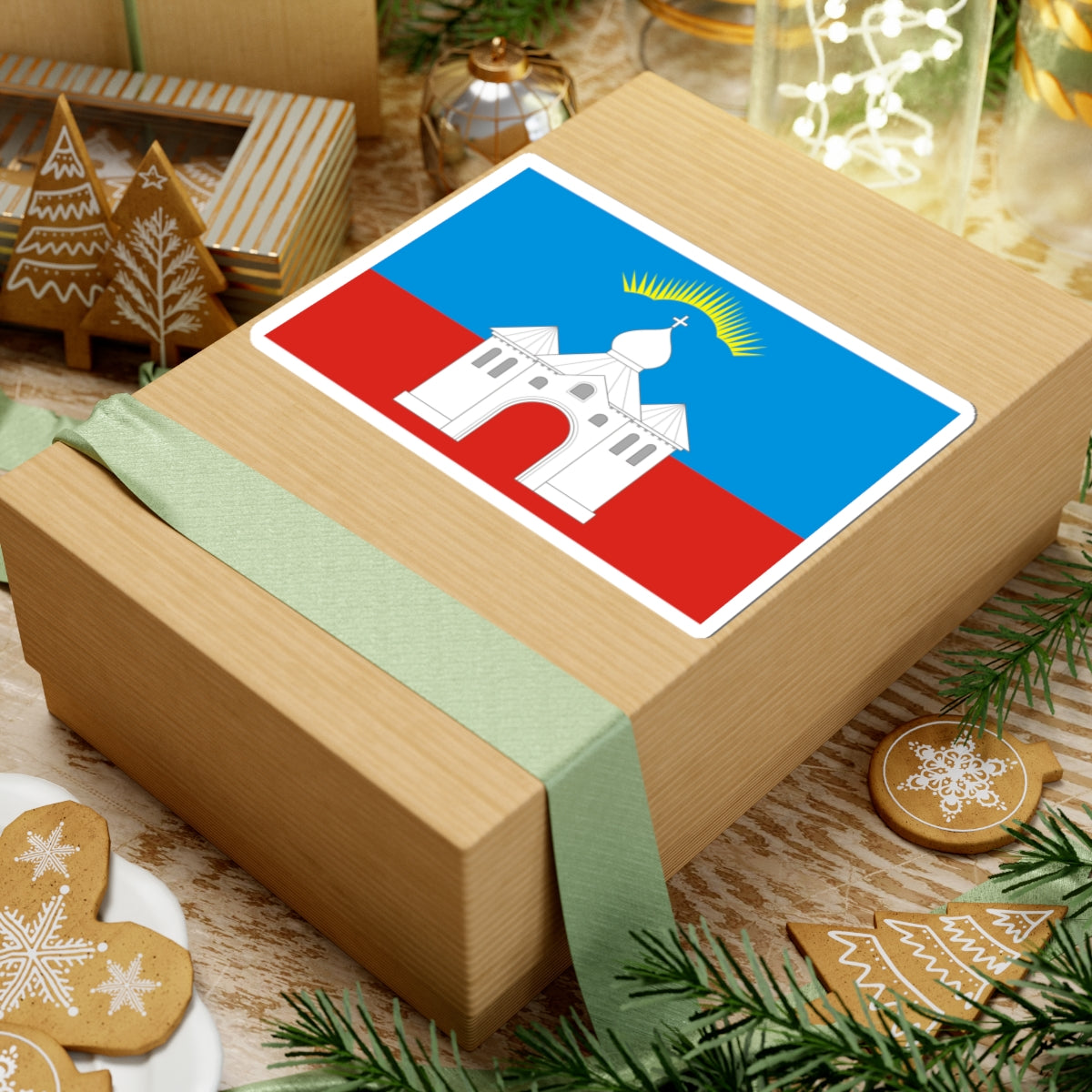 Flag of Kandalakshsky rayon Murmansk oblast (Russia) STICKER Vinyl Kiss-Cut Decal