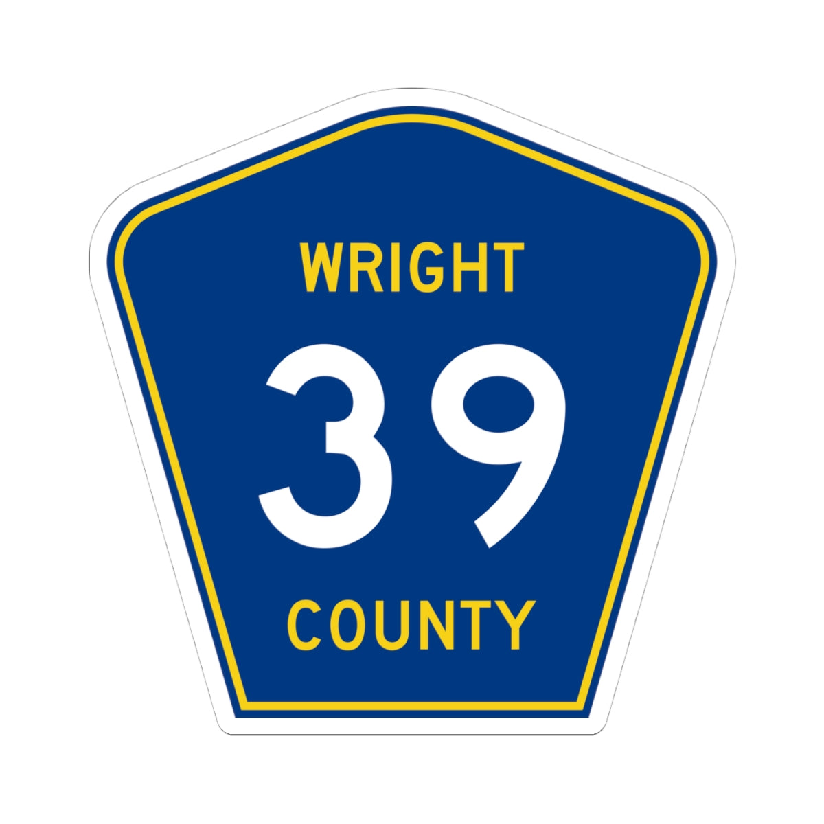 Wright County Route 39 (Minnesota) (Road Sign) STICKER Vinyl Kiss-Cut Decal