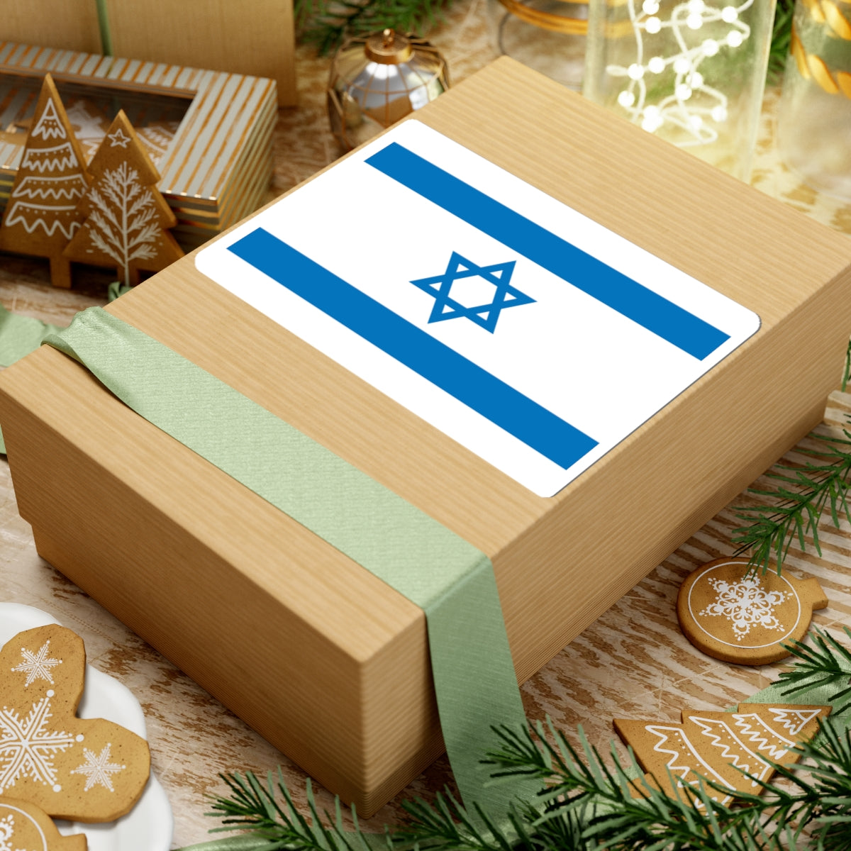 Flag of Israel Pale Blue 3-2 (Israel) STICKER Vinyl Kiss-Cut Decal