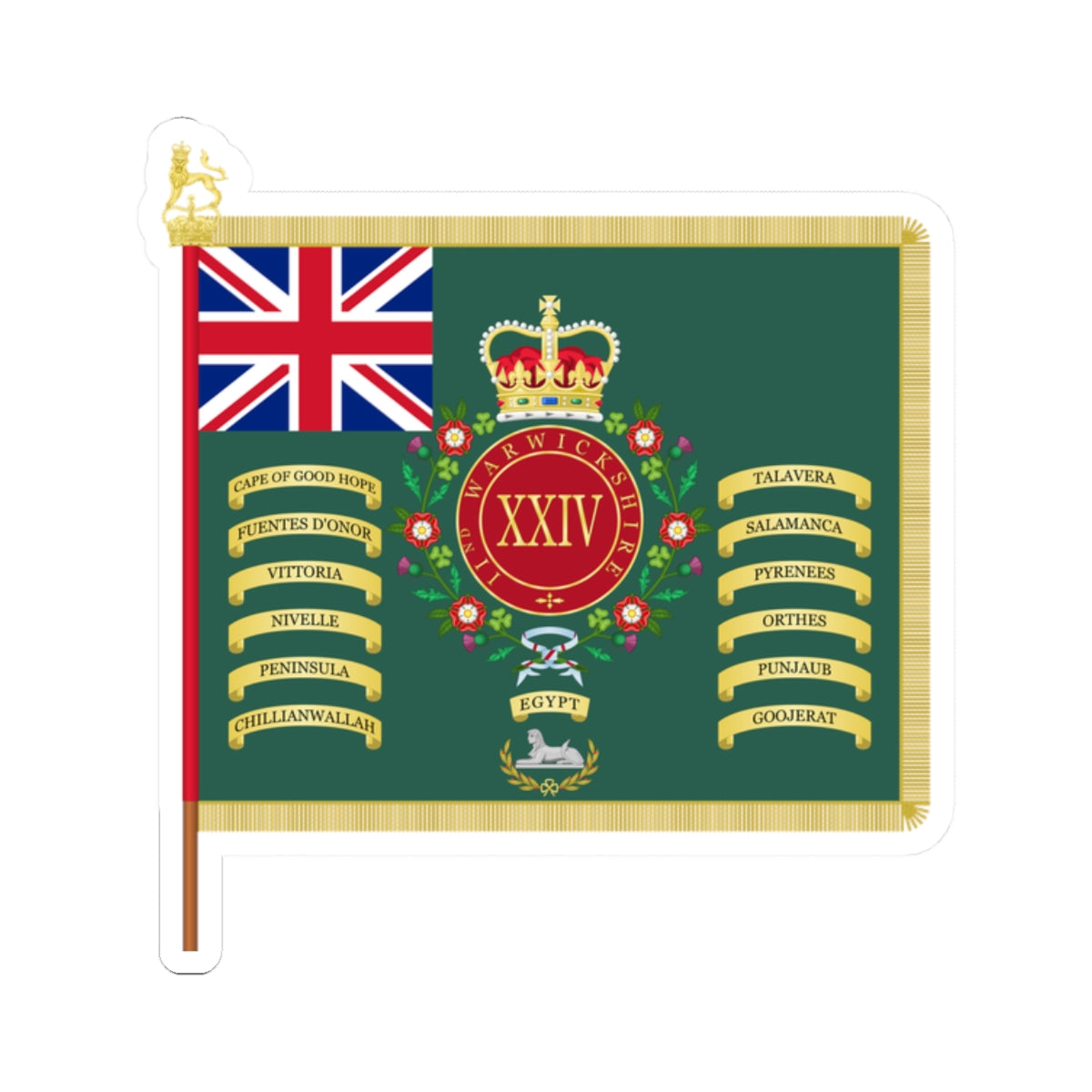 Warwickshire Regimental Colours (United Kingdom) STICKER Vinyl Kiss-Cut Decal