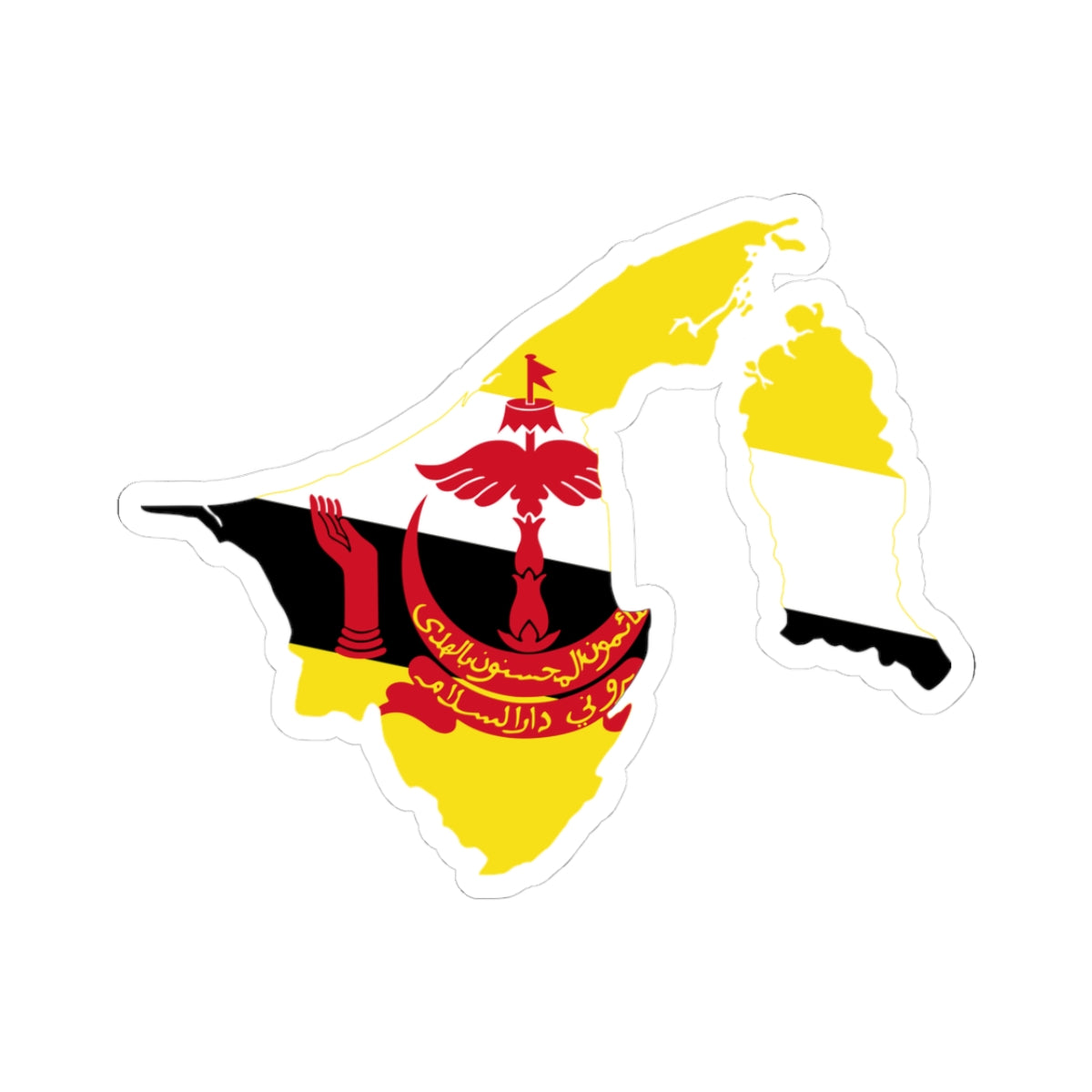 Flag-map of Brunei2 (Brunei) STICKER Vinyl Kiss-Cut Decal
