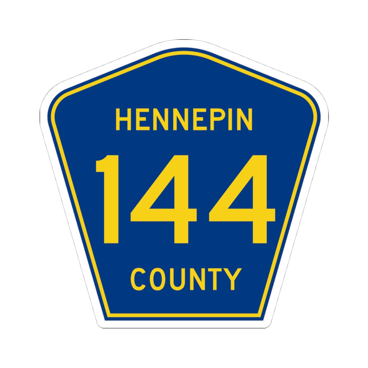 Hennepin County 144 (Minnesota) (Road Sign) STICKER Vinyl Kiss-Cut Decal