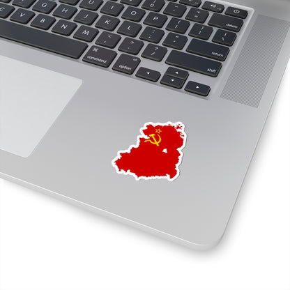 Flag map of USSR-East Germany (Germany) STICKER Vinyl Kiss-Cut Decal
