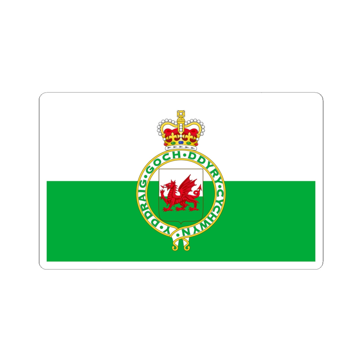 Flag of Wales 1953-1959 (United Kingdom) STICKER Vinyl Kiss-Cut Decal
