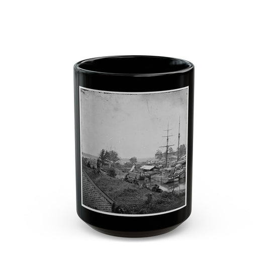 White House Landing, Va. Supply Vessels At Anchor (U.S. Civil War) Black Coffee Mug