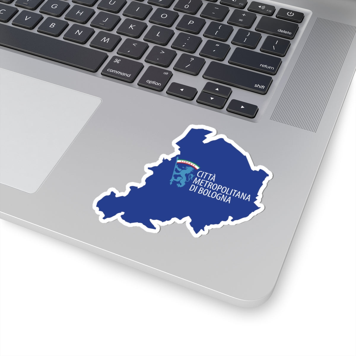 Flag map of the Province of Bologna (Italy) STICKER Vinyl Kiss-Cut Decal