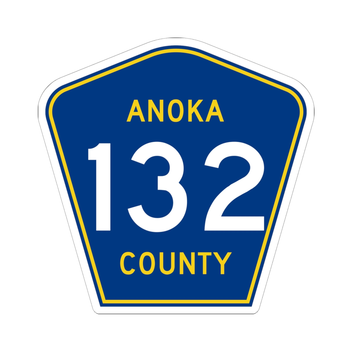 Anoka County 132 (Minnesota) (Road Sign) STICKER Vinyl Kiss-Cut Decal