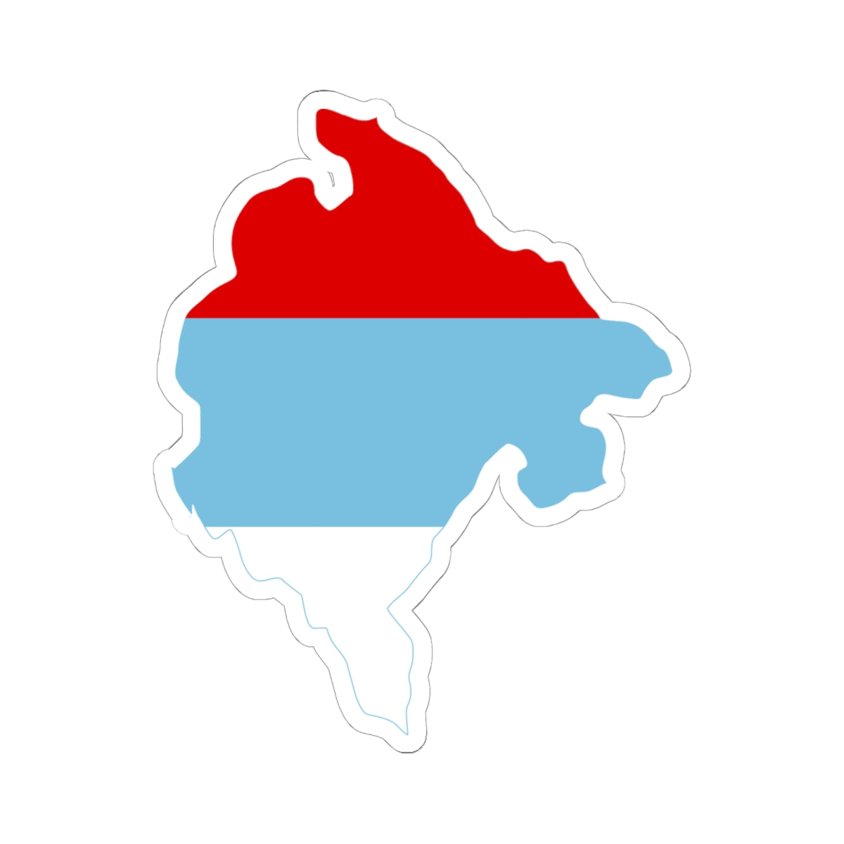 Flag-map of Montenegro 1993-2004 (Montenegro) STICKER Vinyl Kiss-Cut Decal