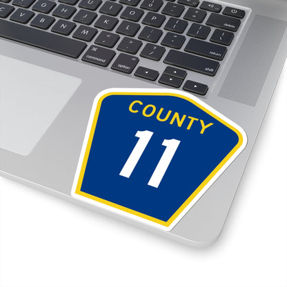 County 11 MN (Minnesota) (Road Sign) STICKER Vinyl Kiss-Cut Decal