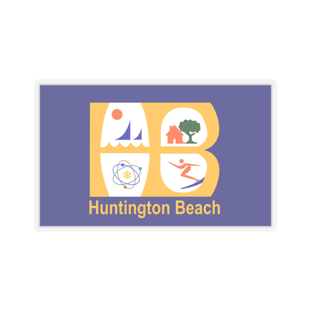 Flag of Huntington Beach, California - STICKER Vinyl Kiss-Cut Decal