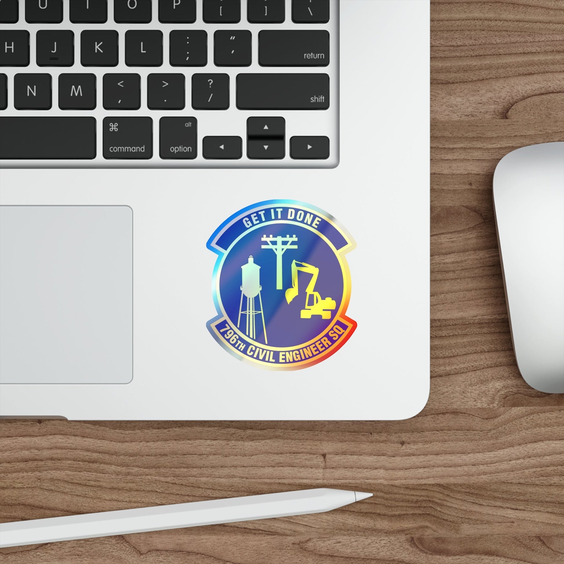 796th Civil Engineer Squadron (U.S. Air Force) Holographic STICKER Die-Cut Vinyl Decal-The Sticker Space