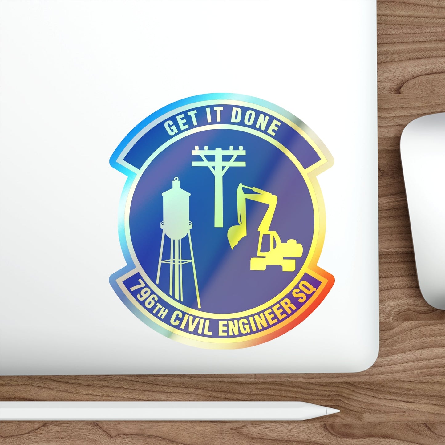 796th Civil Engineer Squadron (U.S. Air Force) Holographic STICKER Die-Cut Vinyl Decal-The Sticker Space