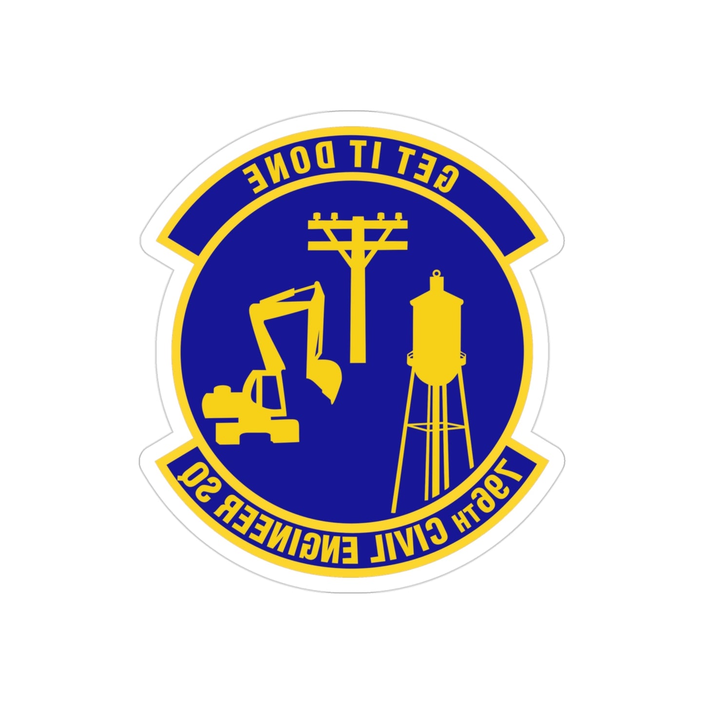 796th Civil Engineer Squadron (U.S. Air Force) REVERSE PRINT Transparent STICKER-3" × 3"-The Sticker Space