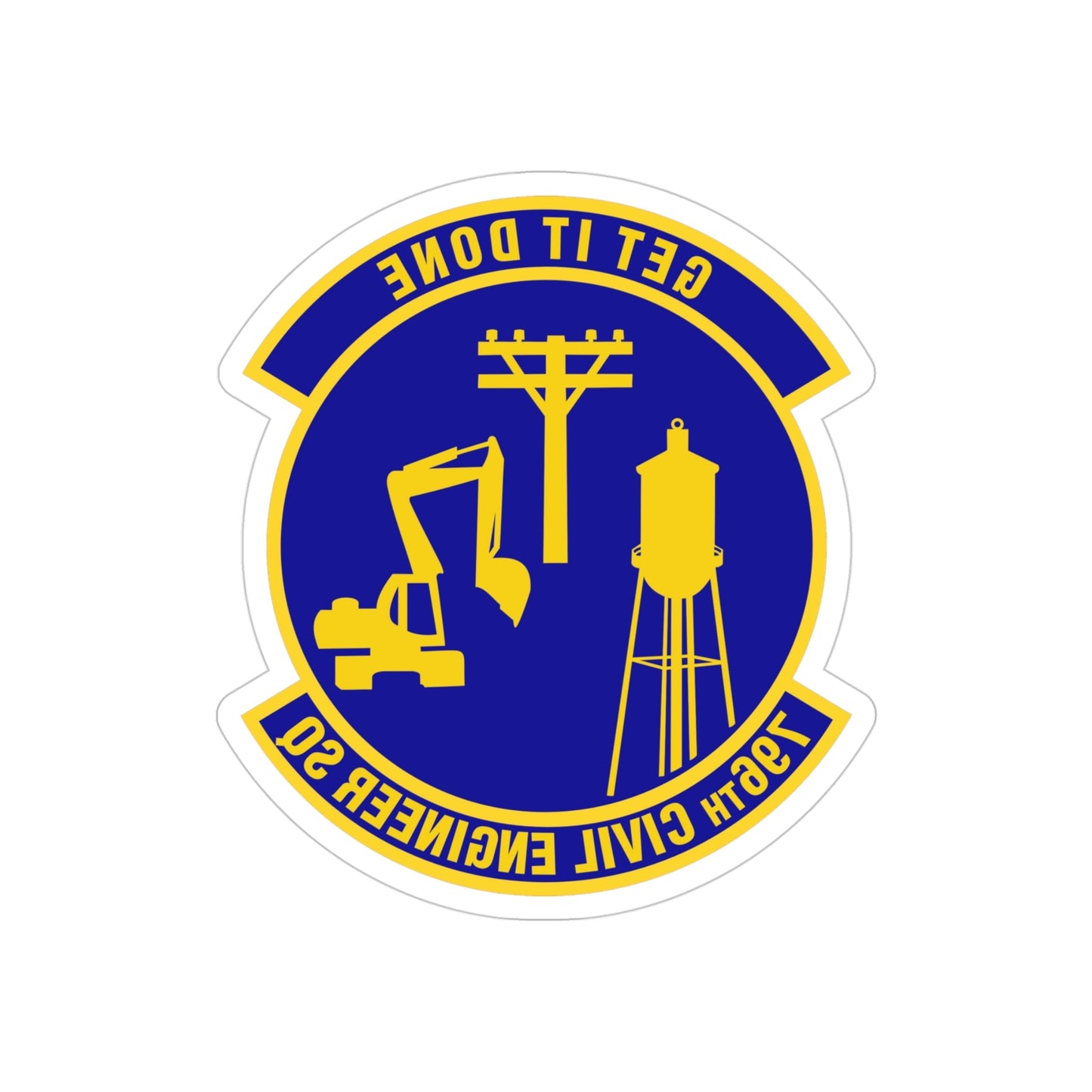 796th Civil Engineer Squadron (U.S. Air Force) REVERSE PRINT Transparent STICKER-4" × 4"-The Sticker Space