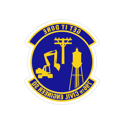 796th Civil Engineer Squadron (U.S. Air Force) REVERSE PRINT Transparent STICKER-5" × 5"-The Sticker Space