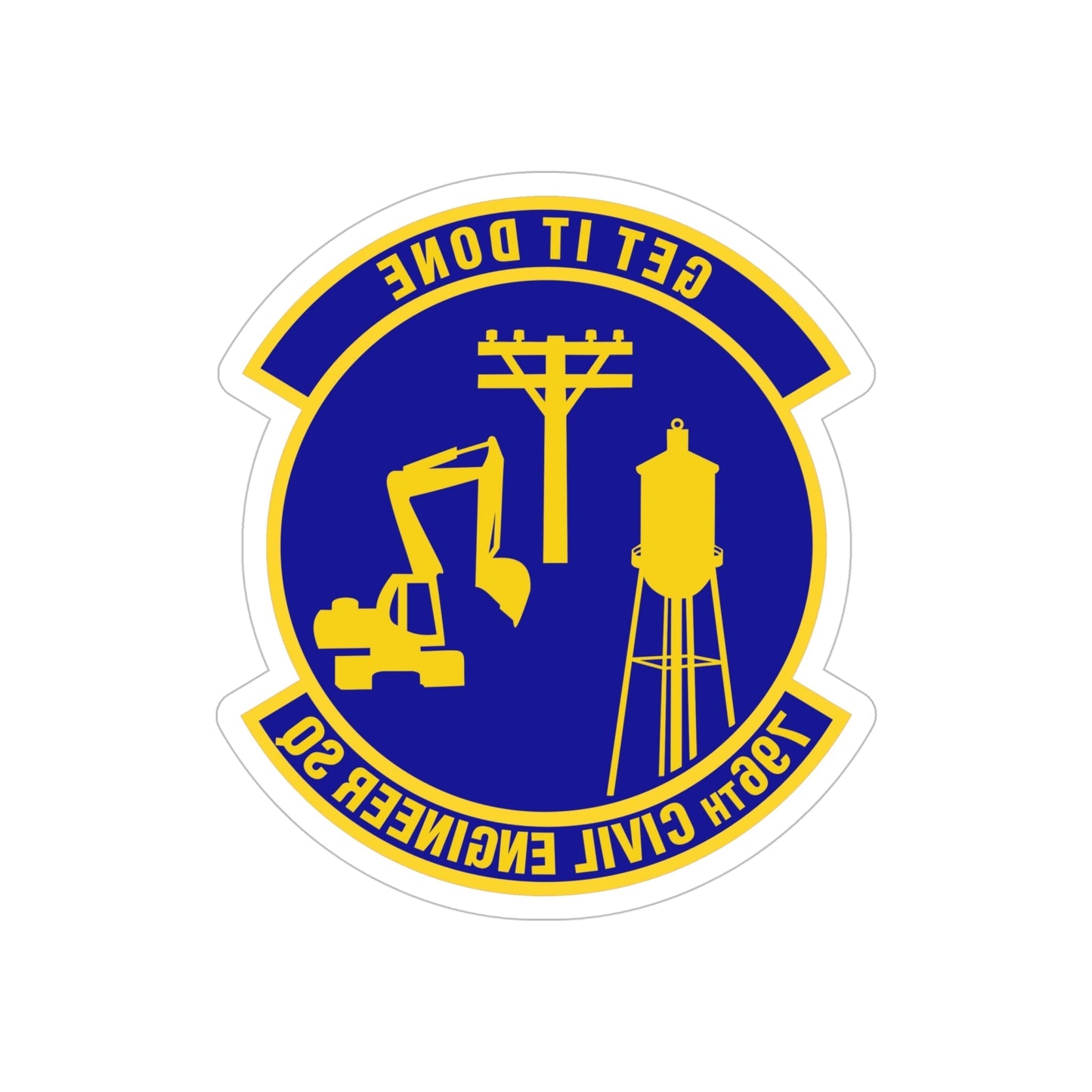 796th Civil Engineer Squadron (U.S. Air Force) REVERSE PRINT Transparent STICKER-6 Inch-The Sticker Space