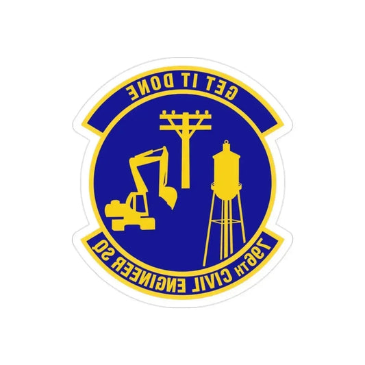 796th Civil Engineer Squadron (U.S. Air Force) REVERSE PRINT Transparent Die-Cut STICKER 2 Inch Die-Cut Transparent - The Sticker Space