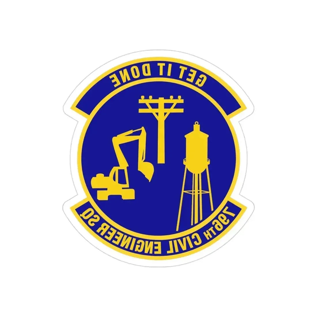 796th Civil Engineer Squadron (U.S. Air Force) REVERSE PRINT Transparent Die-Cut STICKER 3 Inch Die-Cut Transparent - The Sticker Space