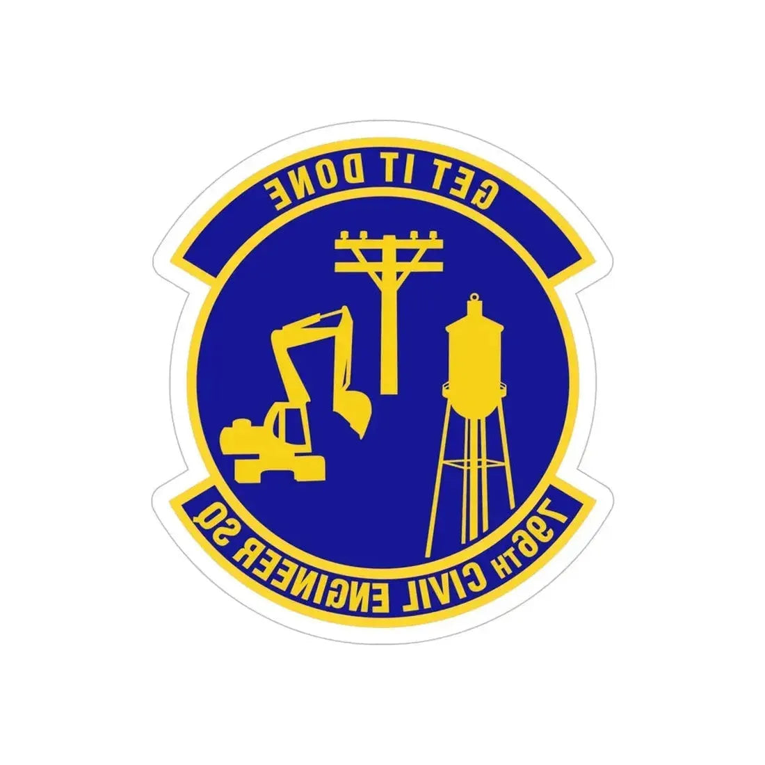 796th Civil Engineer Squadron (U.S. Air Force) REVERSE PRINT Transparent Die-Cut STICKER 6 Inch Die-Cut Transparent - The Sticker Space