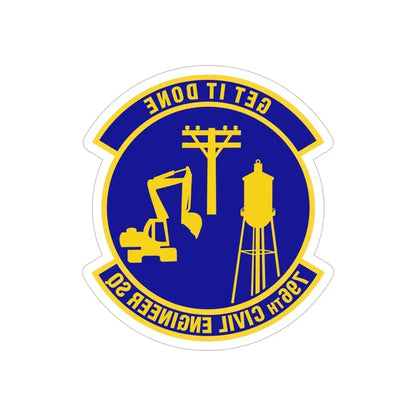 796th Civil Engineer Squadron (U.S. Air Force) REVERSE PRINT Transparent Die-Cut STICKER 6 Inch Die-Cut Transparent - The Sticker Space