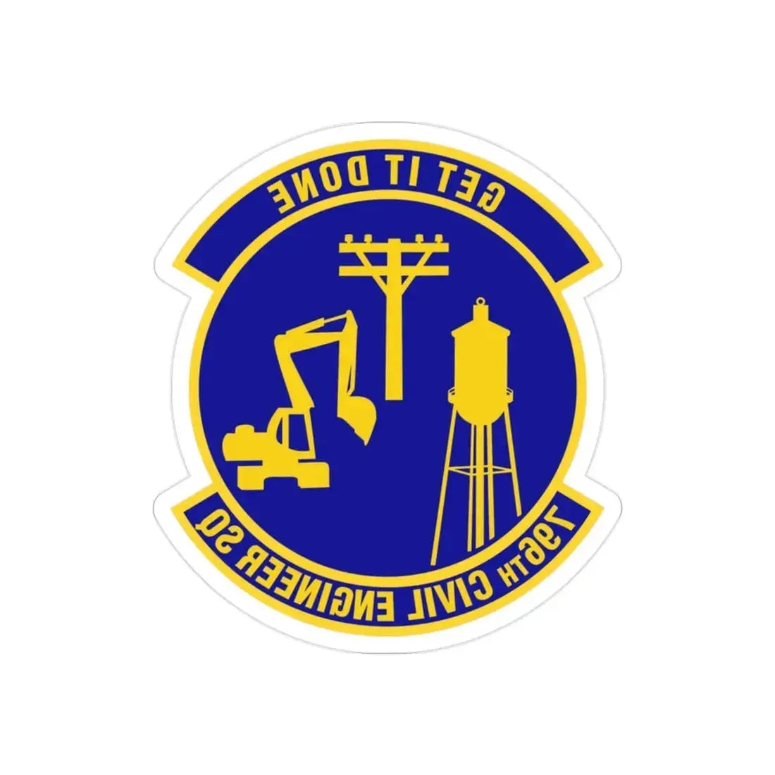 796th Civil Engineer Squadron (U.S. Air Force) REVERSE PRINT Transparent Die-Cut STICKER - The Sticker Space
