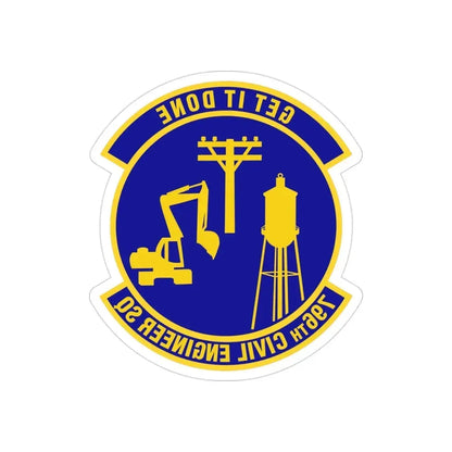 796th Civil Engineer Squadron (U.S. Air Force) REVERSE PRINT Transparent Die-Cut STICKER - The Sticker Space